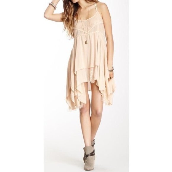 RARE Free People Pieced Together Mini Slip Dress| Boho Indie Sleaze Fairy Grunge - Picture 15 of 16
